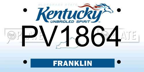 PV1864 Kentucky License Plate