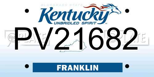 PV21682 Kentucky License Plate