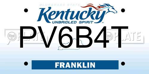 PV6B4T Kentucky License Plate