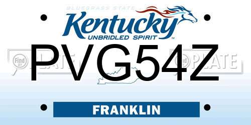 PVG54Z Kentucky License Plate