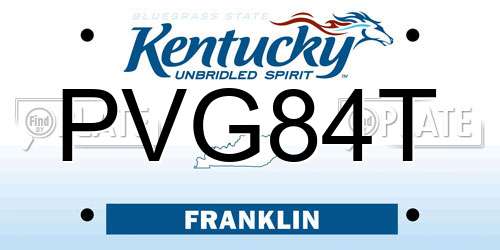PVG84T Kentucky License Plate