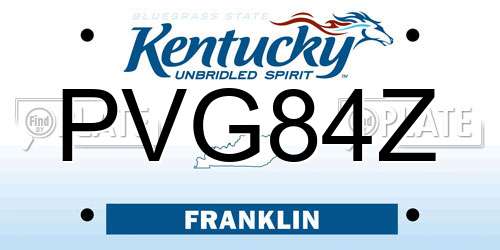 PVG84Z Kentucky License Plate