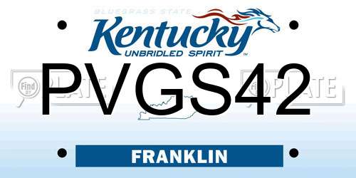 PVGS42 Kentucky License Plate