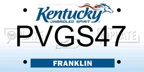 PVGS47 Kentucky License Plate