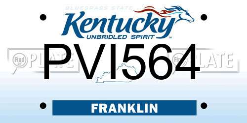 PVI564 Kentucky License Plate