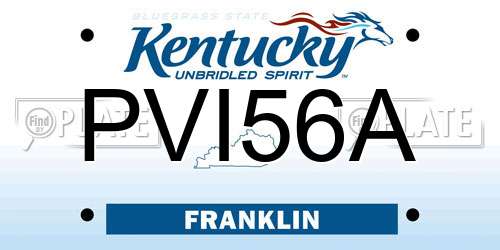 PVI56A Kentucky License Plate