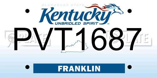 PVT1687 Kentucky License Plate