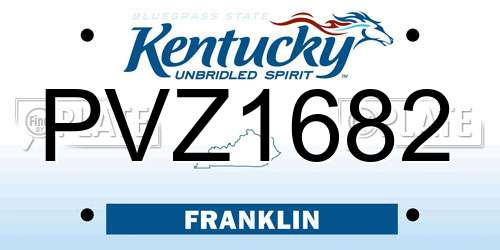 PVZ1682 Kentucky License Plate