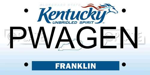 PWAGEN Kentucky License Plate