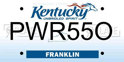 PWR55O Kentucky License Plate