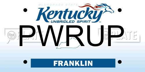 PWRUP Kentucky License Plate