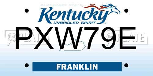 PXW79E Kentucky License Plate