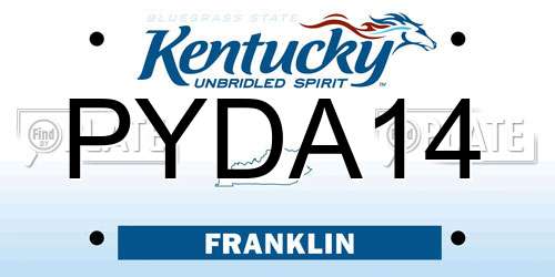 PYDA14 Kentucky License Plate