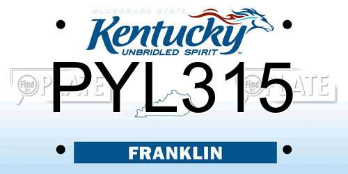 PYL315 Kentucky License Plate