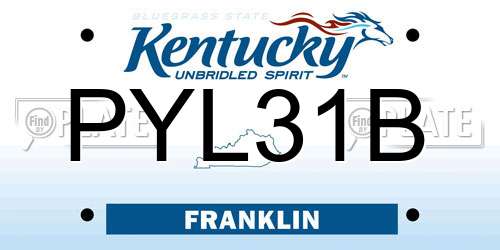 PYL31B Kentucky License Plate