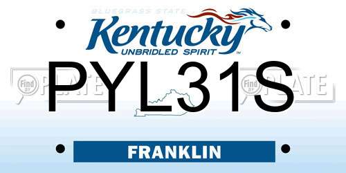 PYL31S Kentucky License Plate