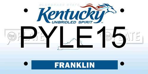 PYLE15 Kentucky License Plate