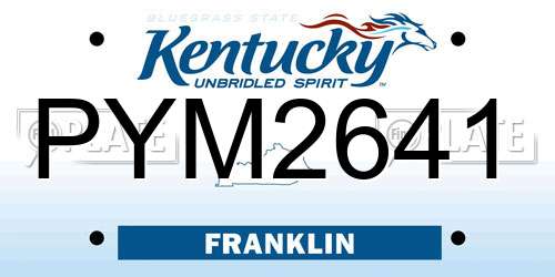 PYM2641 Kentucky License Plate