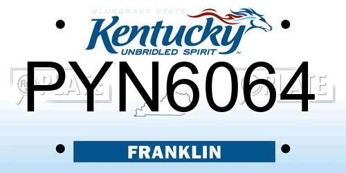 PYN6064 Kentucky License Plate