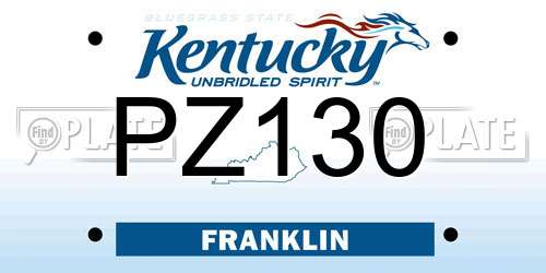 PZ130 Kentucky License Plate