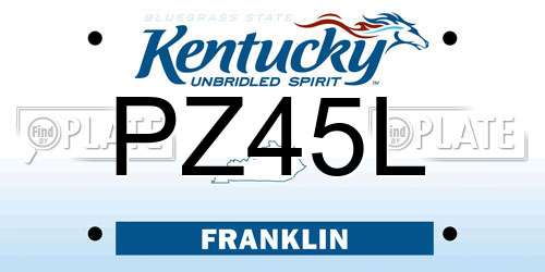 PZ45L Kentucky License Plate