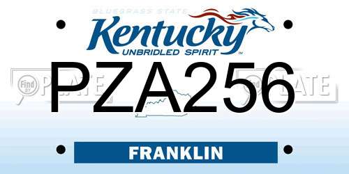 PZA256 Kentucky License Plate