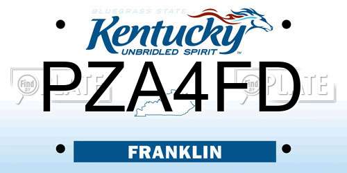 PZA4FD Kentucky License Plate