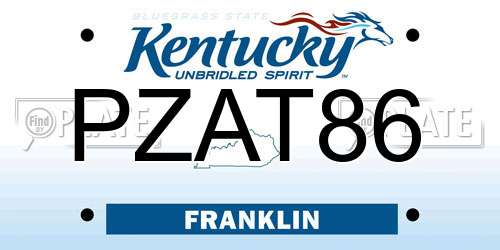 PZAT86 Kentucky License Plate