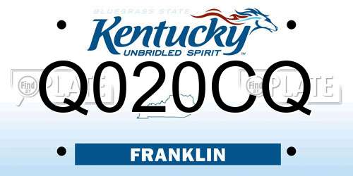 Q020CQ Kentucky License Plate