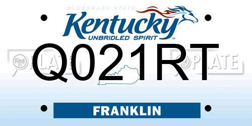 Q021RT Kentucky License Plate
