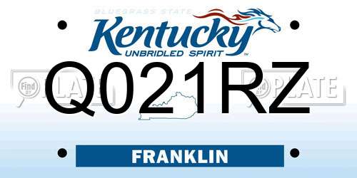 Q021RZ Kentucky License Plate