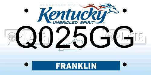 Q025GG Kentucky License Plate