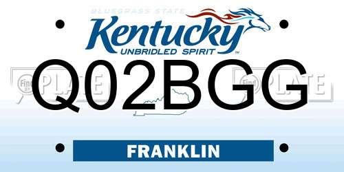 Q02BGG Kentucky License Plate