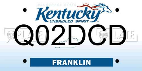 Q02DCD Kentucky License Plate
