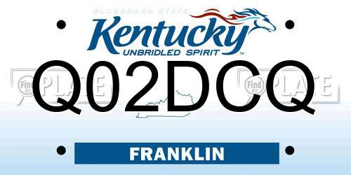 Q02DCQ Kentucky License Plate