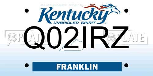 Q02IRZ Kentucky License Plate