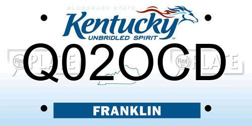 Q02OCD Kentucky License Plate