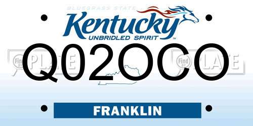 Q02OCO Kentucky License Plate