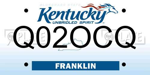Q02OCQ Kentucky License Plate