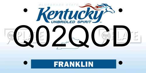 Q02QCD Kentucky License Plate