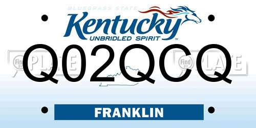 Q02QCQ Kentucky License Plate