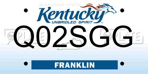 Q02SGG Kentucky License Plate