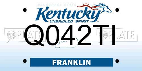 Q042TI Kentucky License Plate
