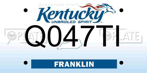 Q047TI Kentucky License Plate