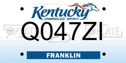 Q047ZI Kentucky License Plate