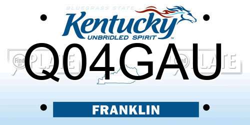 Q04GAU Kentucky License Plate