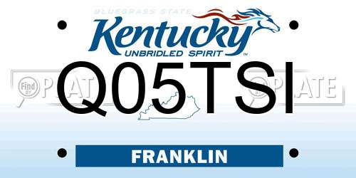 Q05TSI Kentucky License Plate