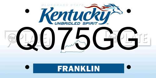 Q075GG Kentucky License Plate