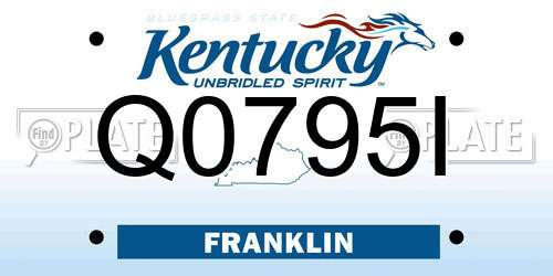 Q0795I Kentucky License Plate