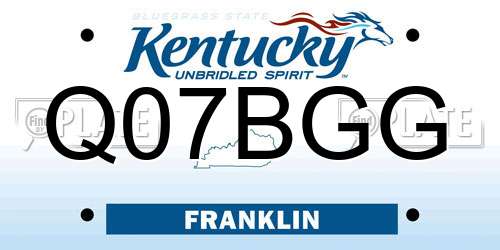 Q07BGG Kentucky License Plate